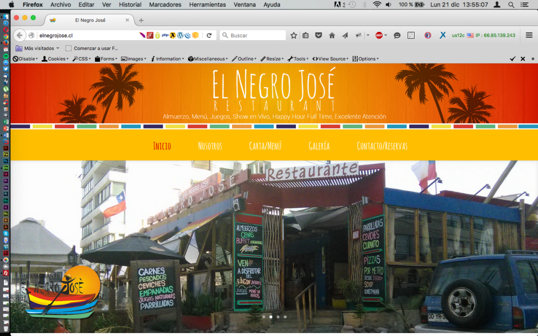 Diseño de Sitio Web «Restaurant El Negro José»