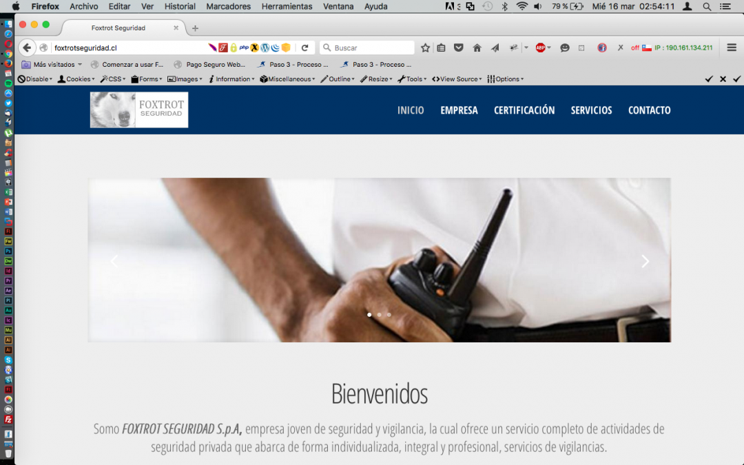 Sitio Web «Foxtrot Seguridad»