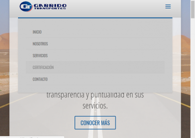 Sitio web – «Transportes Garrido», Iquique